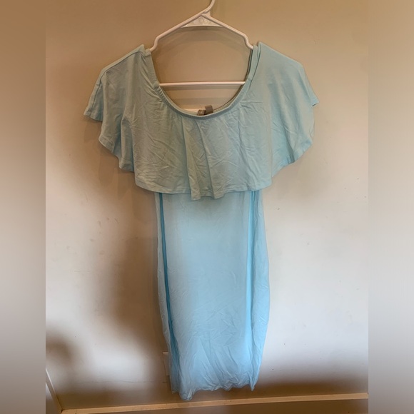 ASOS Maternity off shoulder blue dress - Picture 3 of 5